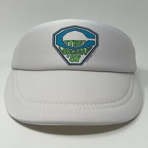 Vintage 80s C Street Longboard Classic 87 Visor Hat Cap Surfing Strapback White
